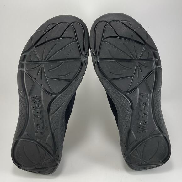 Hoka One One Hupana Slip On Sneakers Mens Size 11.5 Triple Black Athletic Knit - Picture 7 of 9